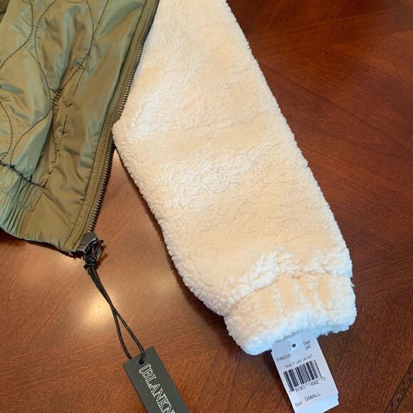 Blank NYC faux shearling sleeve utility bomber jacket size S - Picture 5 of 15